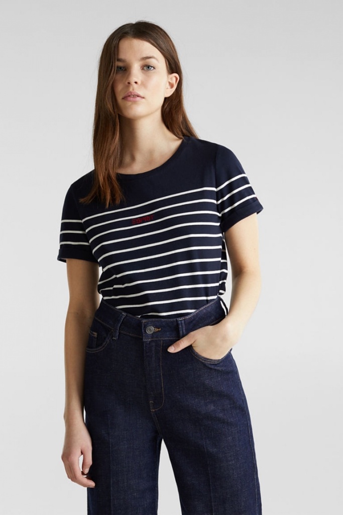 Tee shirt ESPRIT 020EE1K316 Navy ESPRIT Vêtements de marque