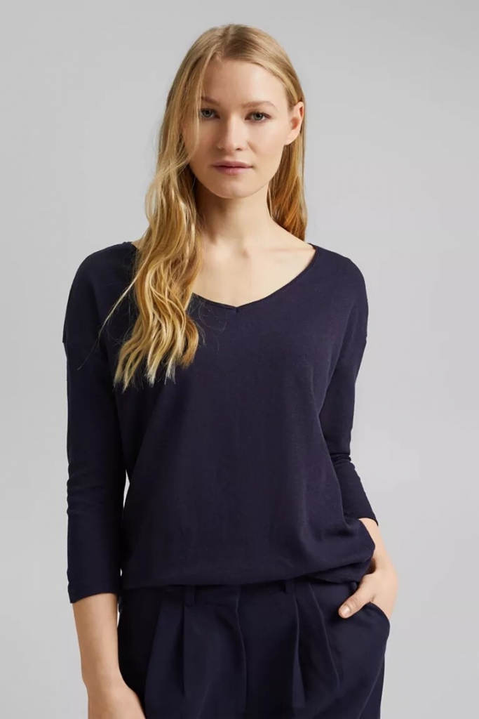 Tee shirt ESPRIT 031EE1K311 Navy ESPRIT Vêtements de marque