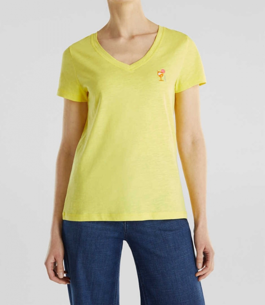 Tee shirt ESPRIT 050EE1K331 Bright yellow ESPRIT Vêtements de marque