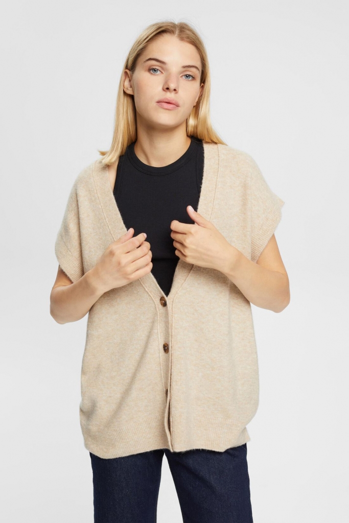 Gilet ESPRIT 102EE1I326 Sand 5 ESPRIT V tements de marque