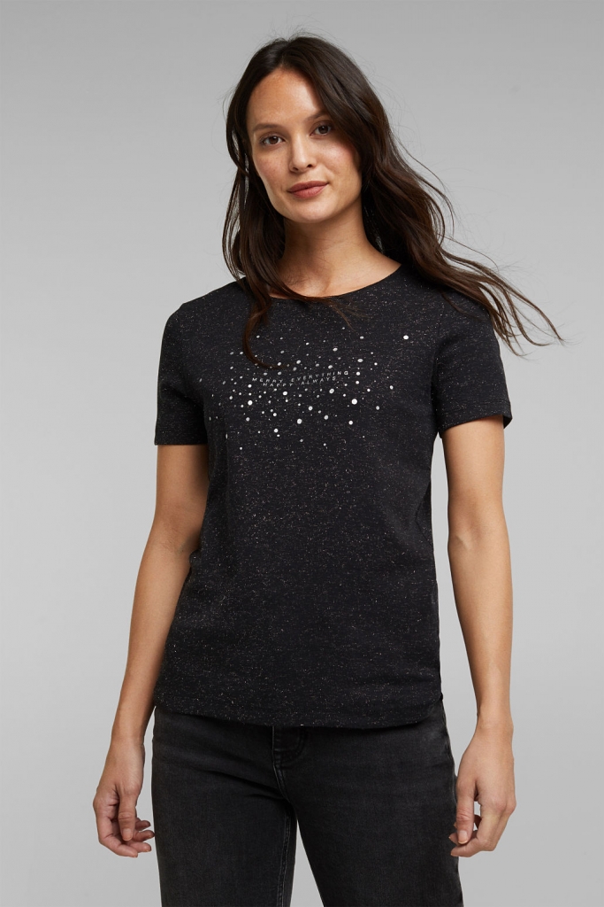 Tee shirt ESPRIT 110EE1K328 Black ESPRIT Vêtements de marque