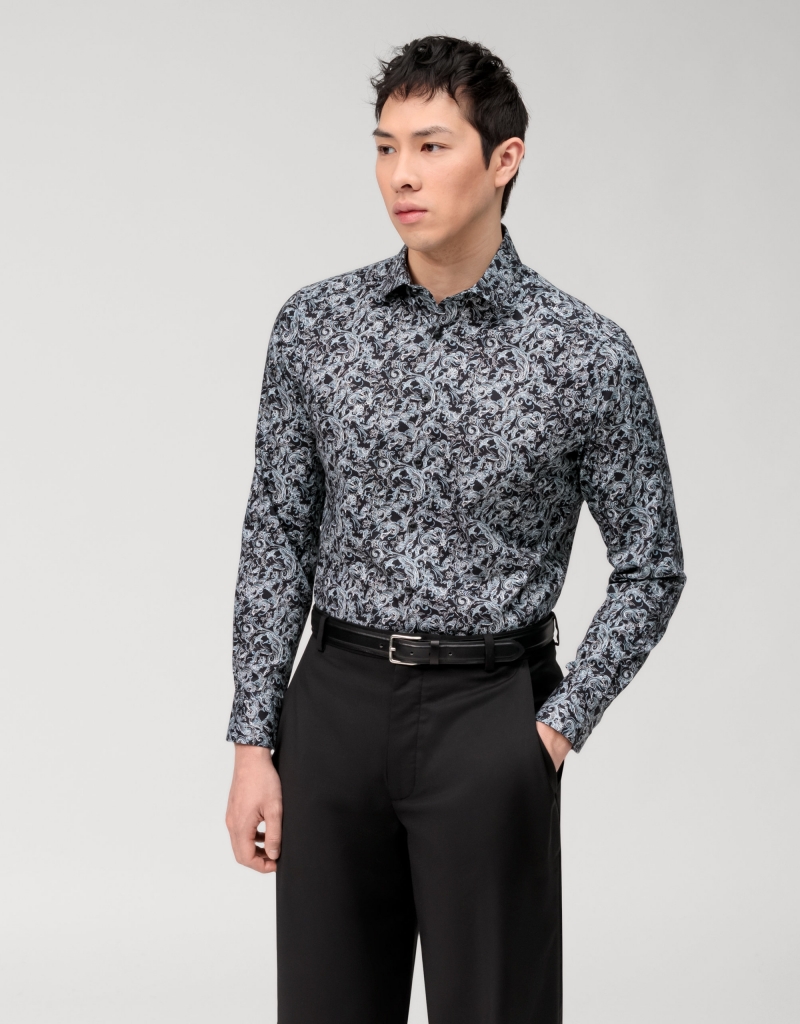 Chemise Homme OLYMP Global Kent - Coupe Moderne, Rayures Romaines, 100% Coton, Taille 26