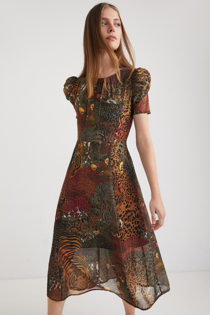 Robe DESIGUAL SALOMON 21WWVW66 Kaki DESIGUAL Vêtements de marque