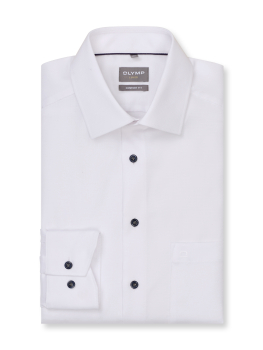 Chemise OLYMP LUXOR COMFORT FIT NEW KENT FAUX UNI 1046/14 Blanc