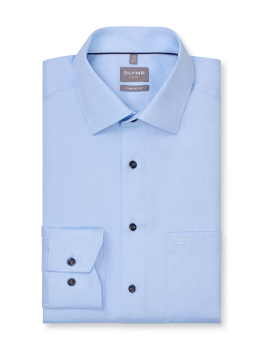 Chemise OLYMP LUXOR COMFORT FIT NEW KENT FAUX UNI 1046/14 Bleu