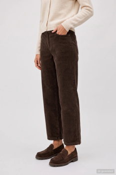 Pantalon ANNA MONTANA MILA WIDE FLEXI 1070 Dark chocolate