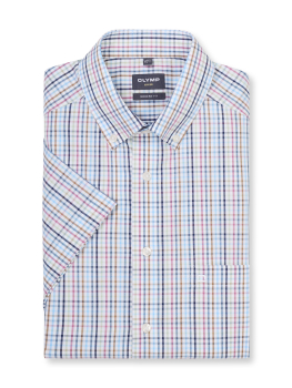 Chemisette OLYMP LUXOR MODERN FIT POINTES BOUTONNEES CARREAUX 1252/12 Marine