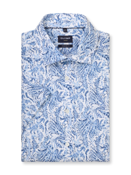 Chemisette OLYMP LUXOR MODERN FIT GLOBAL KENT IMPRIME 1274/12 Bleu