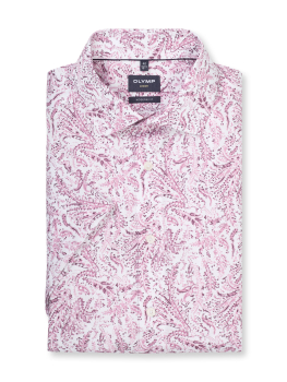 Chemisette OLYMP LUXOR MODERN FIT GLOBAL KENT IMPRIME 1274/12 Lie de vin