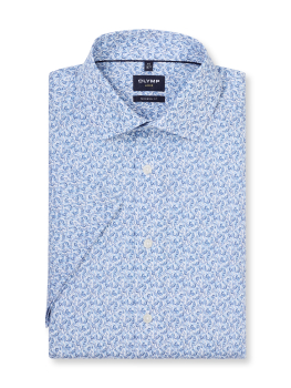 Chemisette OLYMP LUXOR MODERN FIT GLOBAL KENT IMPRIME 1282/12 Bleu
