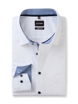 Chemise OLYMP LUXOR COMFORT FIT BIG NEW KENT UNI 1412/64 Blanc