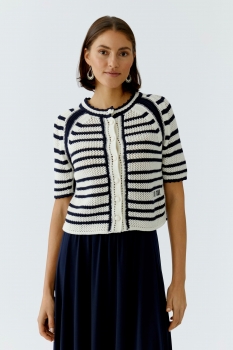 Cardigan OUI 97489 Blanc/bleu