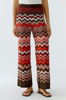 Pantalon OUI 97503 Dark brown/red